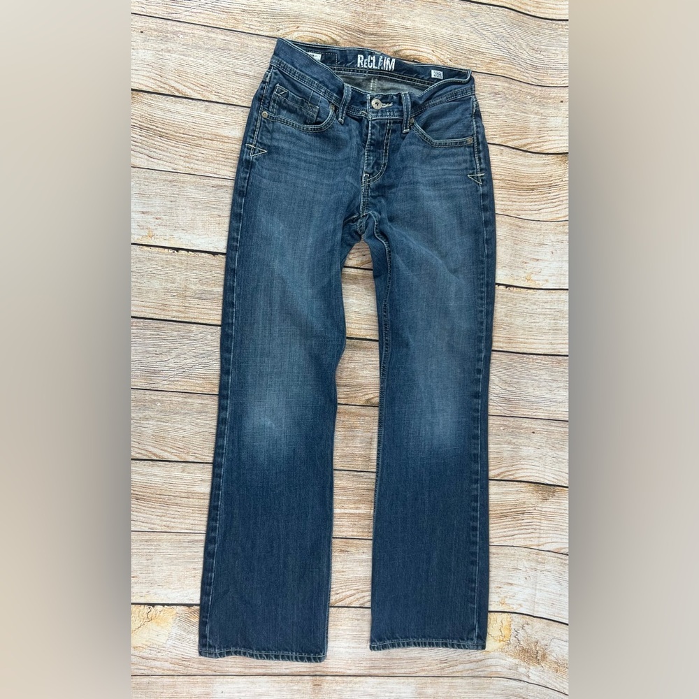 Mens ReClaim Lowrise Boot Cut Denim Blue Jeans Size 28x31